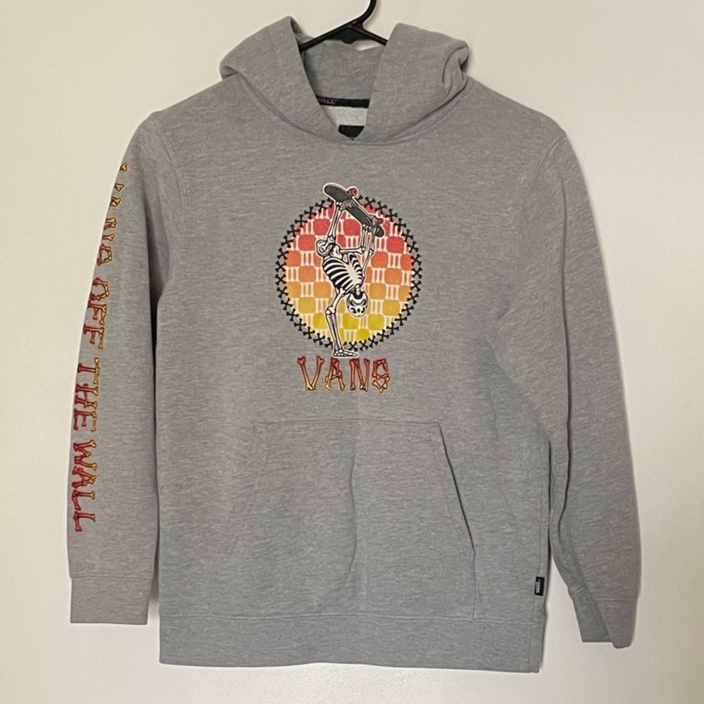 Vans Gray Hoodie with Skater Graphic